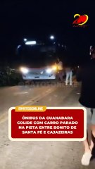 Ônibus da Guanabara colide com carro parado na pista entre Bonito de Santa Fé e Cajazeiras