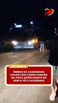 Ônibus da Guanabara colide com carro parado na pista entre Bonito de Santa Fé e Cajazeiras
