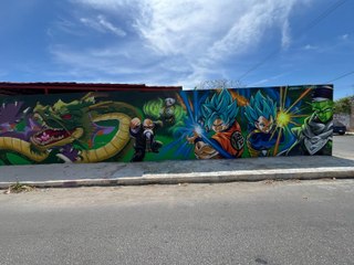 Mural de Dragon Ball en colonia del norte de Mérida sorprende a vecinos