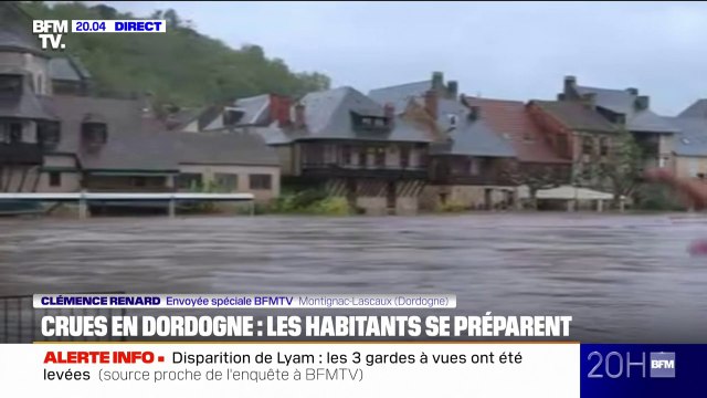 En Dordogne, les habitants se préparent à la montée des eaux cette nuit