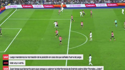 La toma que necesitó el árbitro de campo para pitar fuera de juego en el gol de Vinicius