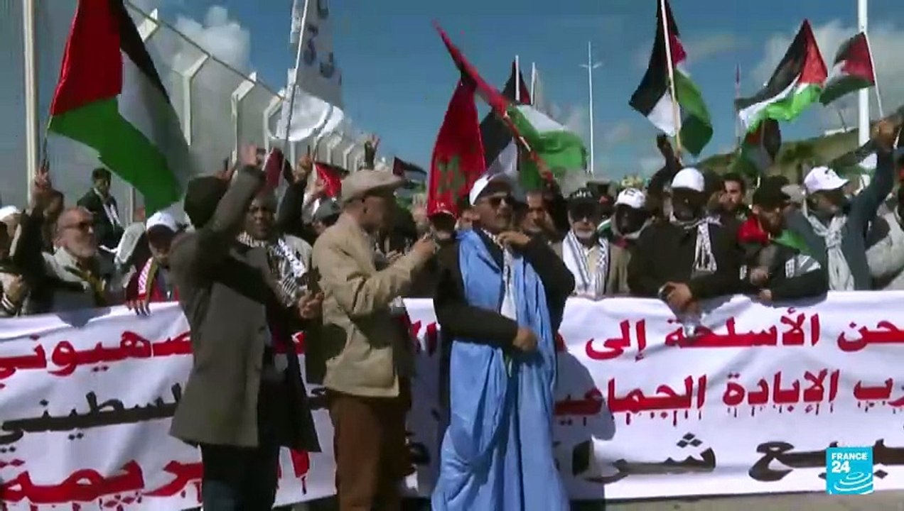 Marruecos: protesta en Tánger contra barco sospechoso de llevar piezas de aviones a Israel