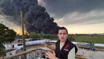 Incendio destroza empresa petrolera en Villahermosa Tabasco