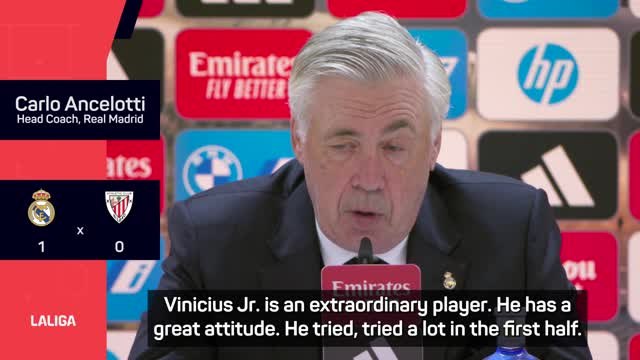 Vinicius Jr. is an extraordinary footballer - Ancelotti