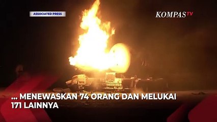 Gambar Udara Penampakan Pelabuhan Minyak Houthi Yaman Pasca Dibom Jet Tempur AS