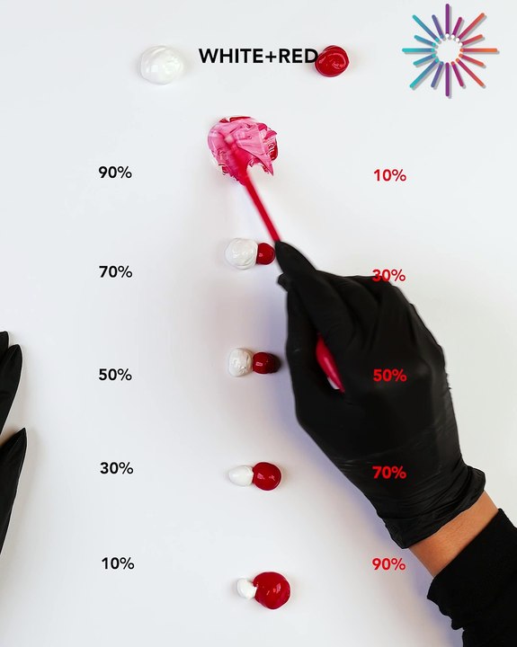 How to mix perfect pink tones with red and white 💓