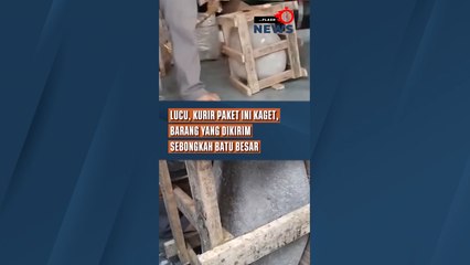 Lucu, Kurir Paket Ini Kaget, Barang Yang Dikirim Sebongkah Batu Besar