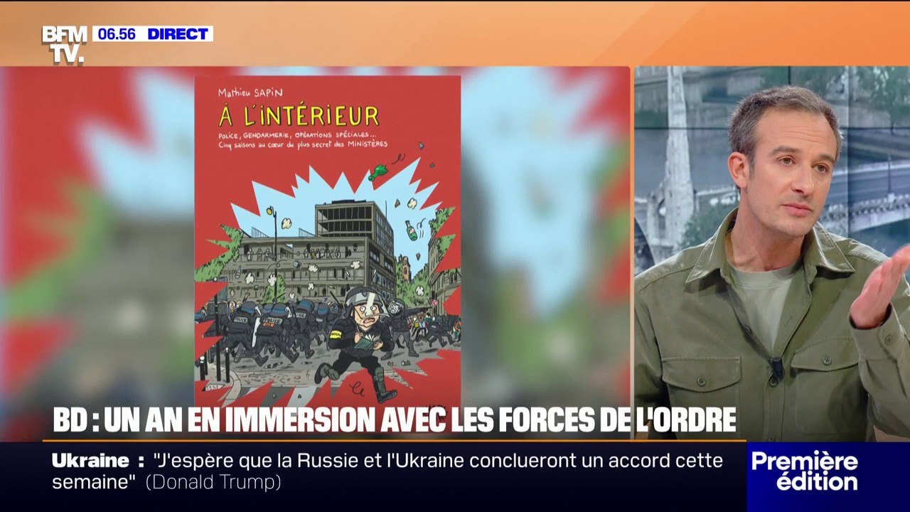 L'auteur Mathieu Sapin dessine un an d'immersion avec les forces de l'ordre dans sa bande-dessinée "À l'intérieur"