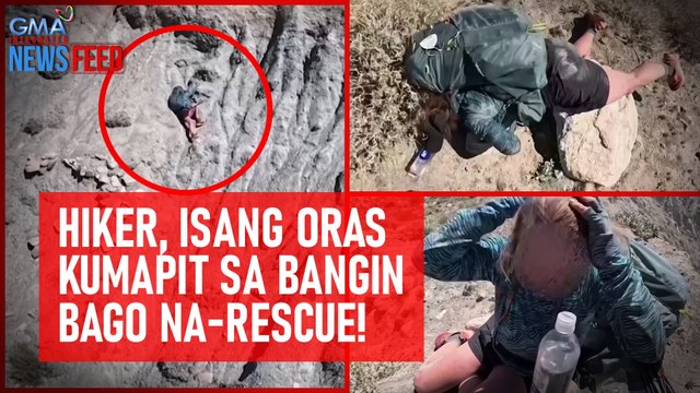 Hiker, isang oras kumapit sa bangin bago na-rescue! | GMA Integrated Newsfeed