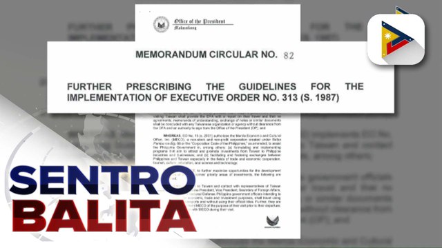 Malakanyang, naglabas ng kautusan na nagpapaluwag sa regulasyon kaugnay sa mga opisyal ng gobyerno na babiyahe o makikipag-ugnayan sa Taiwan