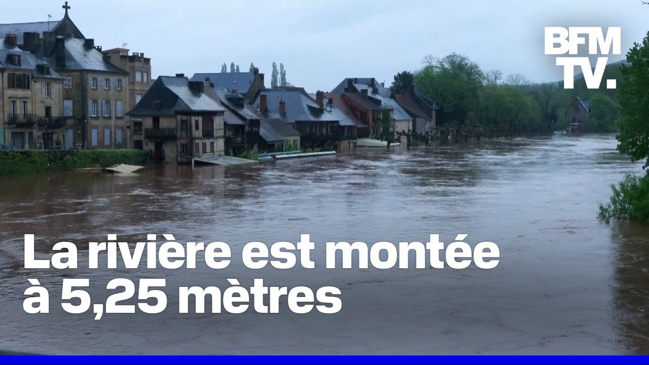 Crues: l’eau continue de monter à Montignac-Lascaux (Dordogne), ce lundi de Pâques