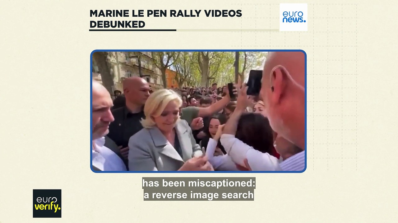 Viral videos claiming to show support rallies for Marine Le Pen debunked