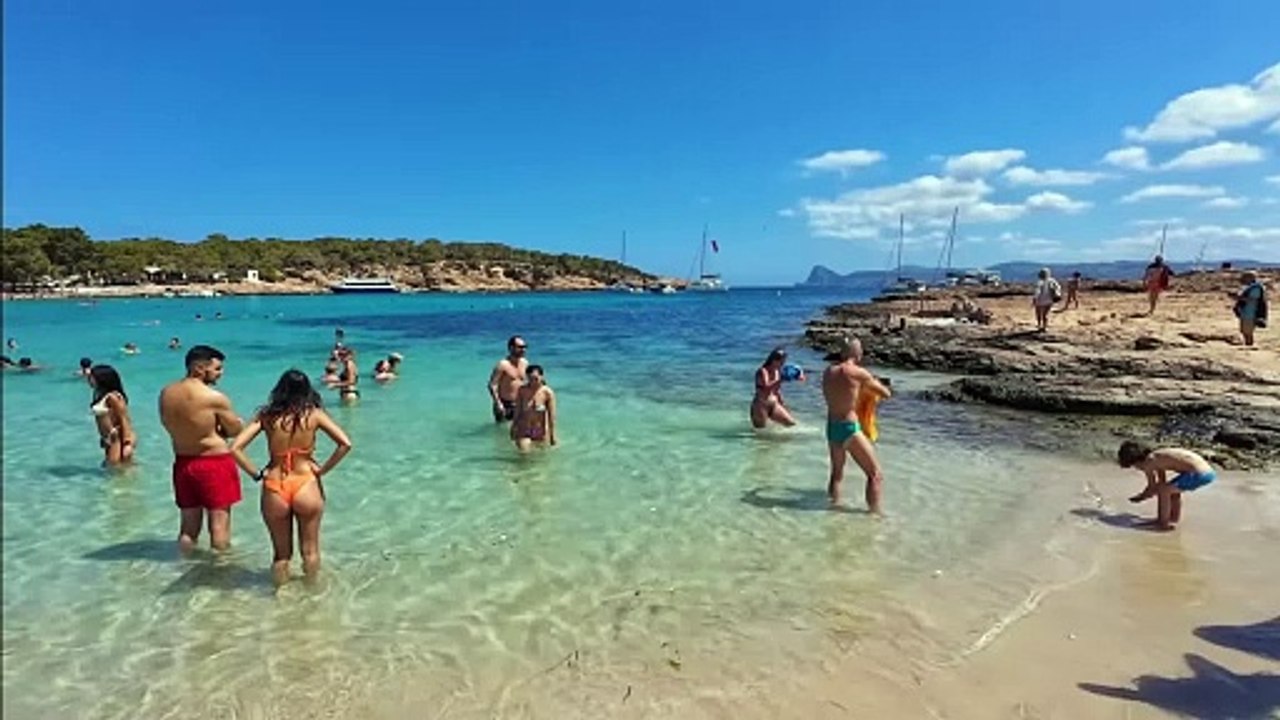 Beach : Ibiza Spain Walking Amazing Beaches in Summer