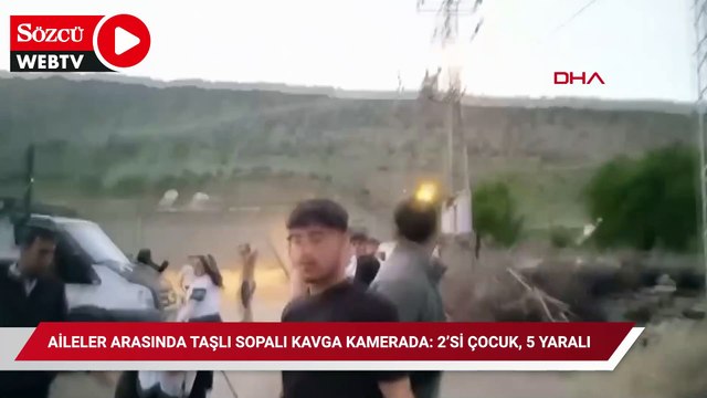 Diyarbakır’da aileler arasında taşlı sopalı kavga kamerada: 2’si çocuk, 5 yaralı