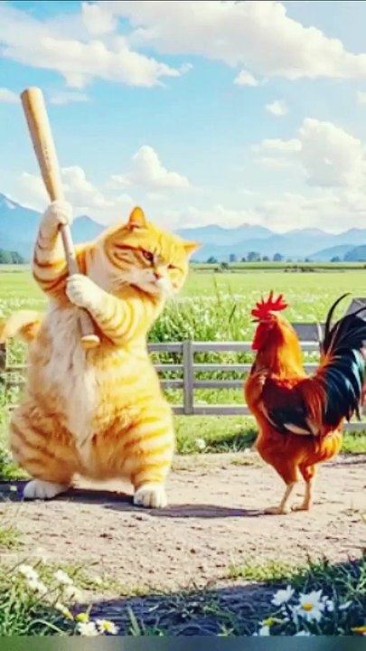 Cat make chicken recipe