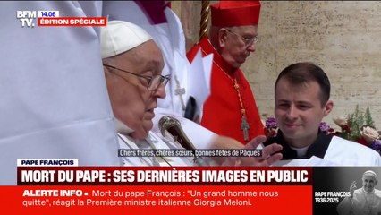 La dernière apparition du pape François, dimanche, pour les célébrations de Pâques au Vatican