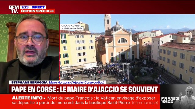 Mort du pape François: On savait que sa santé était fragile mais il a donné toute son énergie , explique Stéphane Sbraggia, maire (Horizons) d'Ajaccio sur le déplacement du pape en Corse