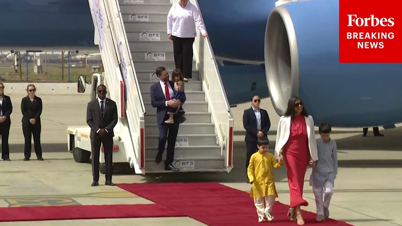 Vice President JD Vance And His Family Arrive In Delhi, India