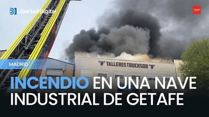 Incendio en una nave industrial de Getafe sin heridos