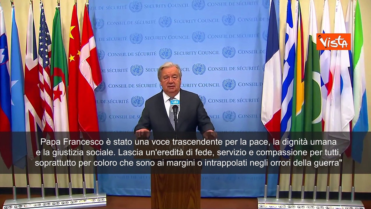 Morte Papa Francesco, Guterres (Onu): "Messagge...