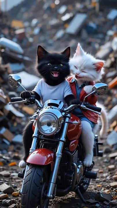 Poor kitten bought😢the best motorcycle🏍️in the town😺 #cat#catlover#babycat#cartoon#kitten#funny#kids