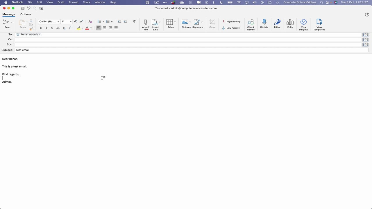 How to SEND an Email On Your Microsoft Outlook Account Using a Mac Computer - Basic Tutorial | New