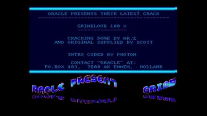 Amiga Cracktro Grimblood by Oracle (1990)