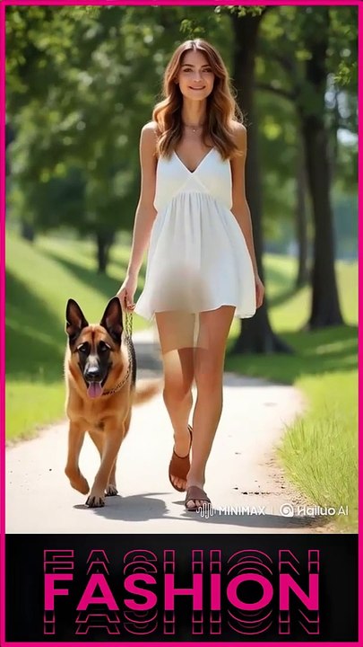 Street Style_Woman With Dogs 💯4💯  اناقة الشوارع