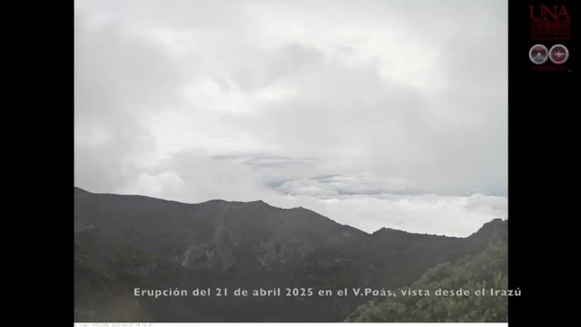 Erupción Volcán Poás vista desde el Volcán Irazú | 21 Abril 2025