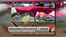 Decomisan 12 explosivos, armas y narcóticos en Chihuahua