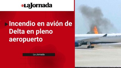 Incendio en avión de Delta en pleno aeropuerto