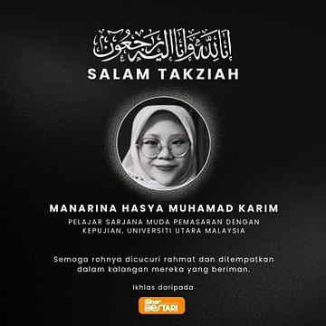 Pelajar UUM, Manarina Hasya maut dilanggar bas kampus