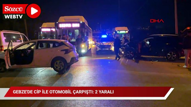 Gebze'de cip ile otomobil çarpıştı: 2 yaralı