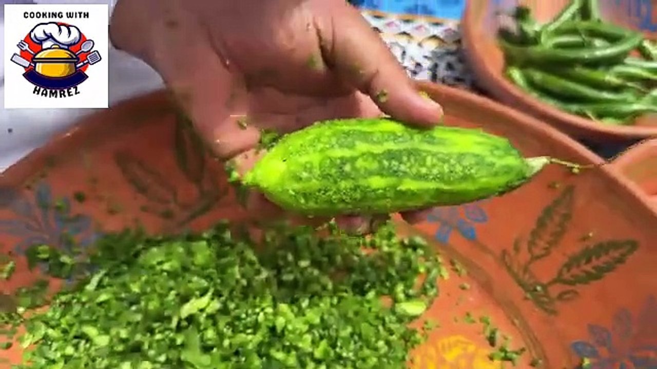 Bharwa Karela Recipe , Stuffed karela , Bharwa Karela Tandoori Roti Lassi