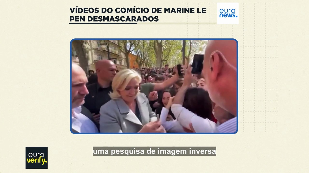 Vídeos virais que alegam mostrar manifestações de apoio a Marine Le Pen são desmentidos