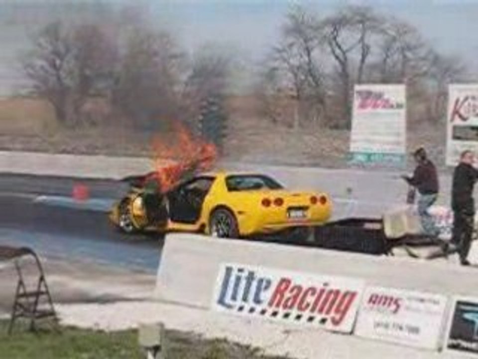 Corvette on fire