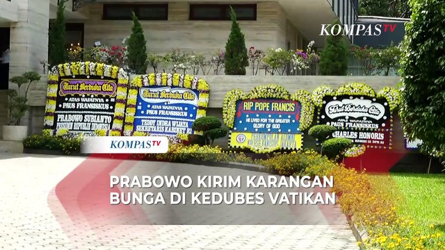 Presiden Prabowo-Seskab Teddy Kirim Karangan Bunga Duka untuk Paus Fransiskus di Kedubes Vatikan