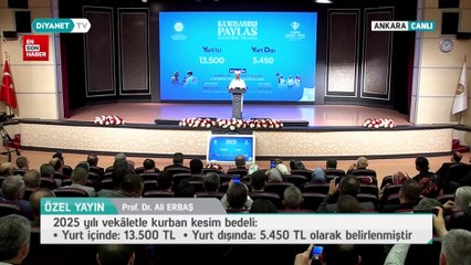 2025 yılı vekalet yoluyla kurban kesim bedeli açıklandı