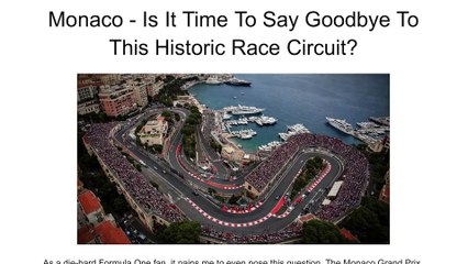 Monaco - Is It Time To Say Goodbye To This Historic Race Circuit? | Kate Lynch Belfast