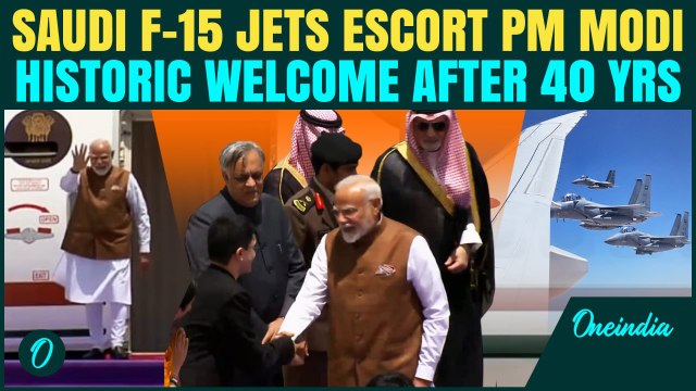 Saudi F-15 Fighter Jets Escort PM Modi’s Plane in Historic 1st Visit to Jeddah in 40 Years | Welcome