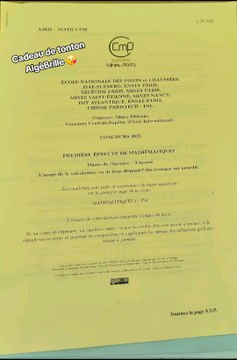 Sujet Mines filière PSI 2025Sujet Maths 1 tombé le 22/04/25#prepa #psi #mines #concours #concoursprepa