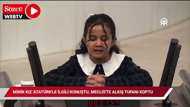 Minik kız 'Atatürk'le ilgili konuştu, Meclis'te alkış tufanı koptu