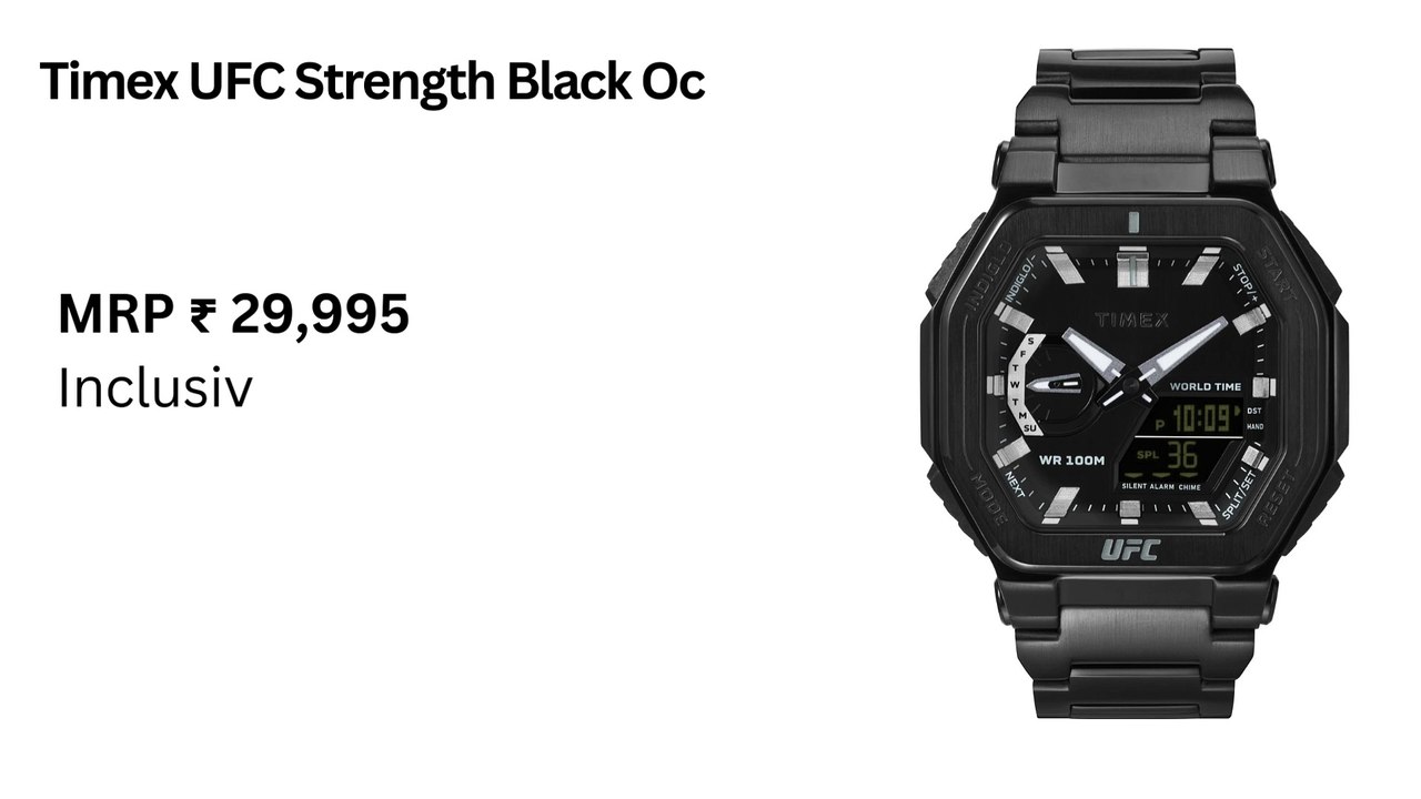 Timex UFC Strength Black Octogonal Dial Quartz Analog Men Watch