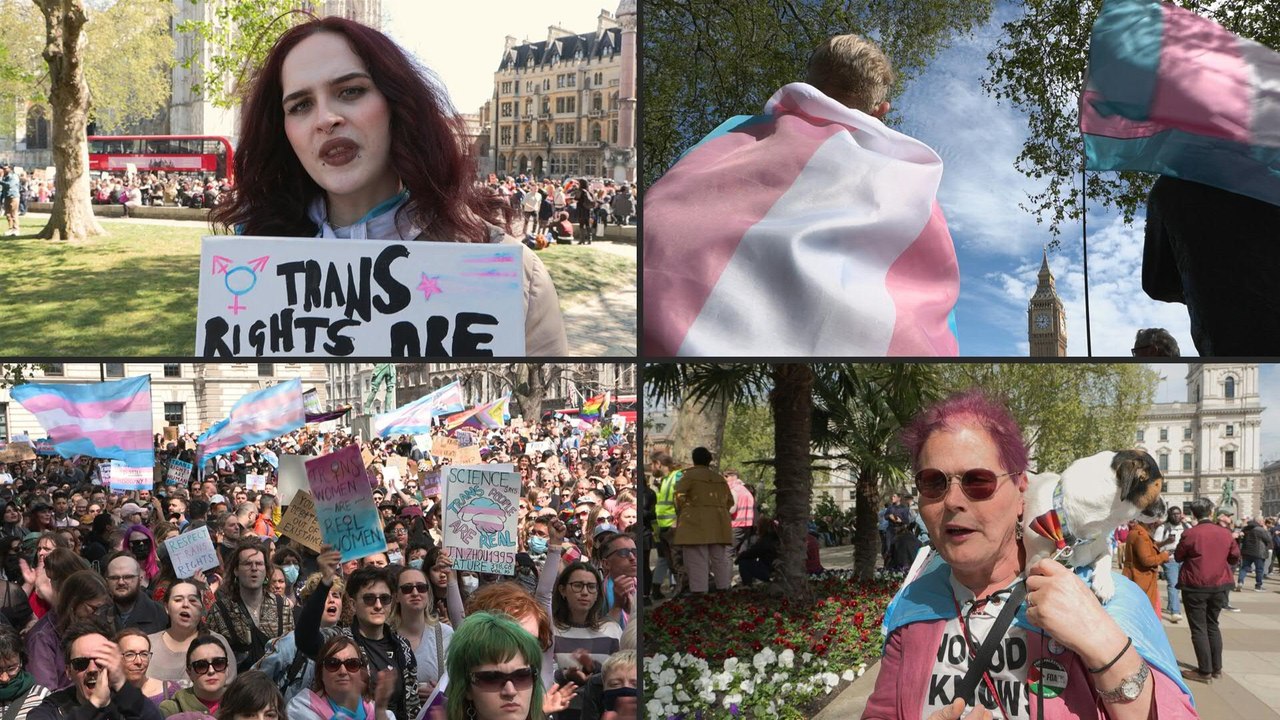 Briten demonstrieren für die Rechte von Transmenschen