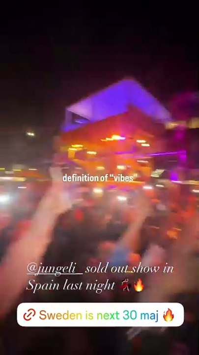 Jungeli en Espagne pour un concert après sa défaite dans "Danse avec les stars". Instagram