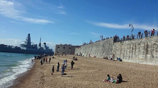 HMS Dauntless leaving Portsmouth for Indo-Pacific deployment