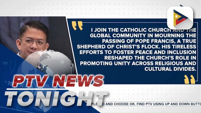 Several senators express condolences on passing of Pope Francis