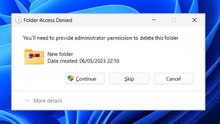 How do I delete a folder that requires administrator permission