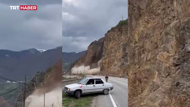 Gümüşhane-Giresun karayolunda heyelan