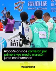 Robots chinos corrieron por primera vez medio maratón  junto con humanos